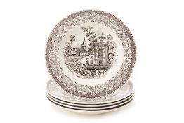 A SET OF FIVE SPANISH VARGAS SEGOVIA SOUP PLATES