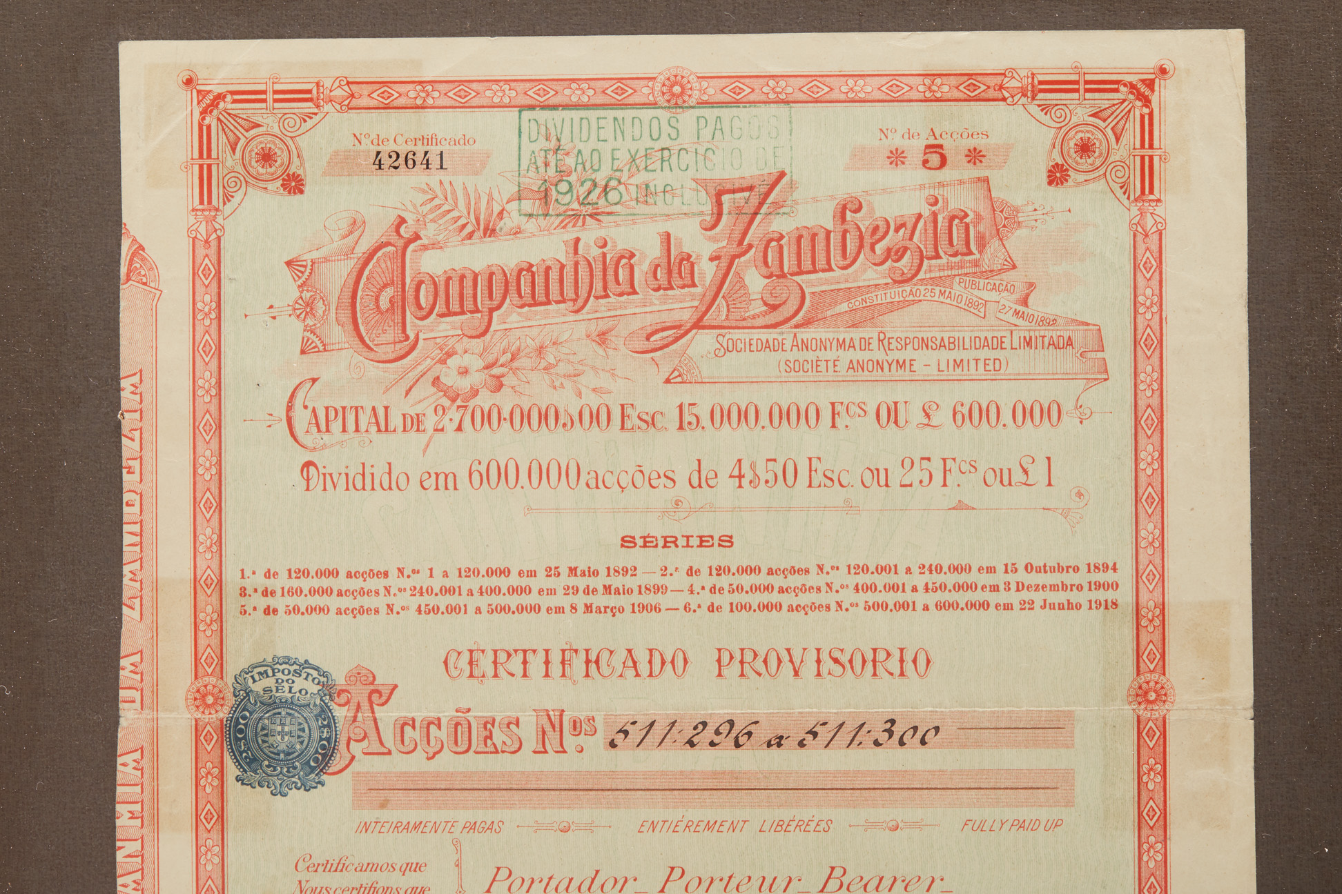 TWO PORTUGUESE AFRICAN MINING SHARE CERTIFICATES - Image 4 of 5