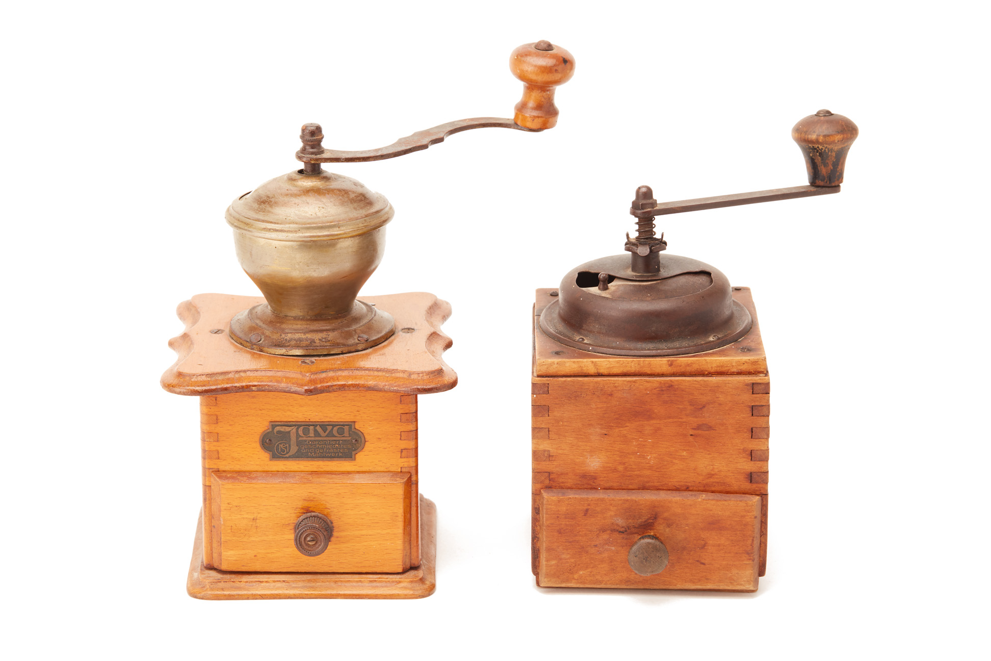 TWO VINTAGE COFFEE GRINDERS