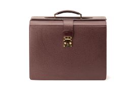 A LOUIS VUITTON DARK BROWN LEATHER BRIEFCASE