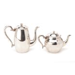 A SILVER PLATED TEA POT & COFFEE POT