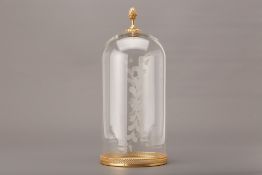 A GILT METAL MOUNTED GLASS DOME