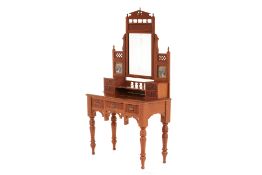 A VINTAGE TEAK DRESSING TABLE