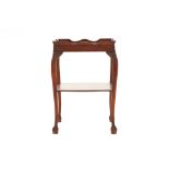 A SQUARE MAHOGANY SIDE TABLE