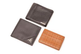 THREE DESIGNER LEATHER WALLETS