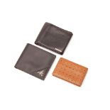 THREE DESIGNER LEATHER WALLETS