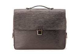 A LOUIS VUITTON BLACK EPI LEATHER SATCHEL/LAPTOP BAG