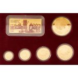 A SINGAPORE LION 5-COIN GOLD PROOF SET 1999, NO.285