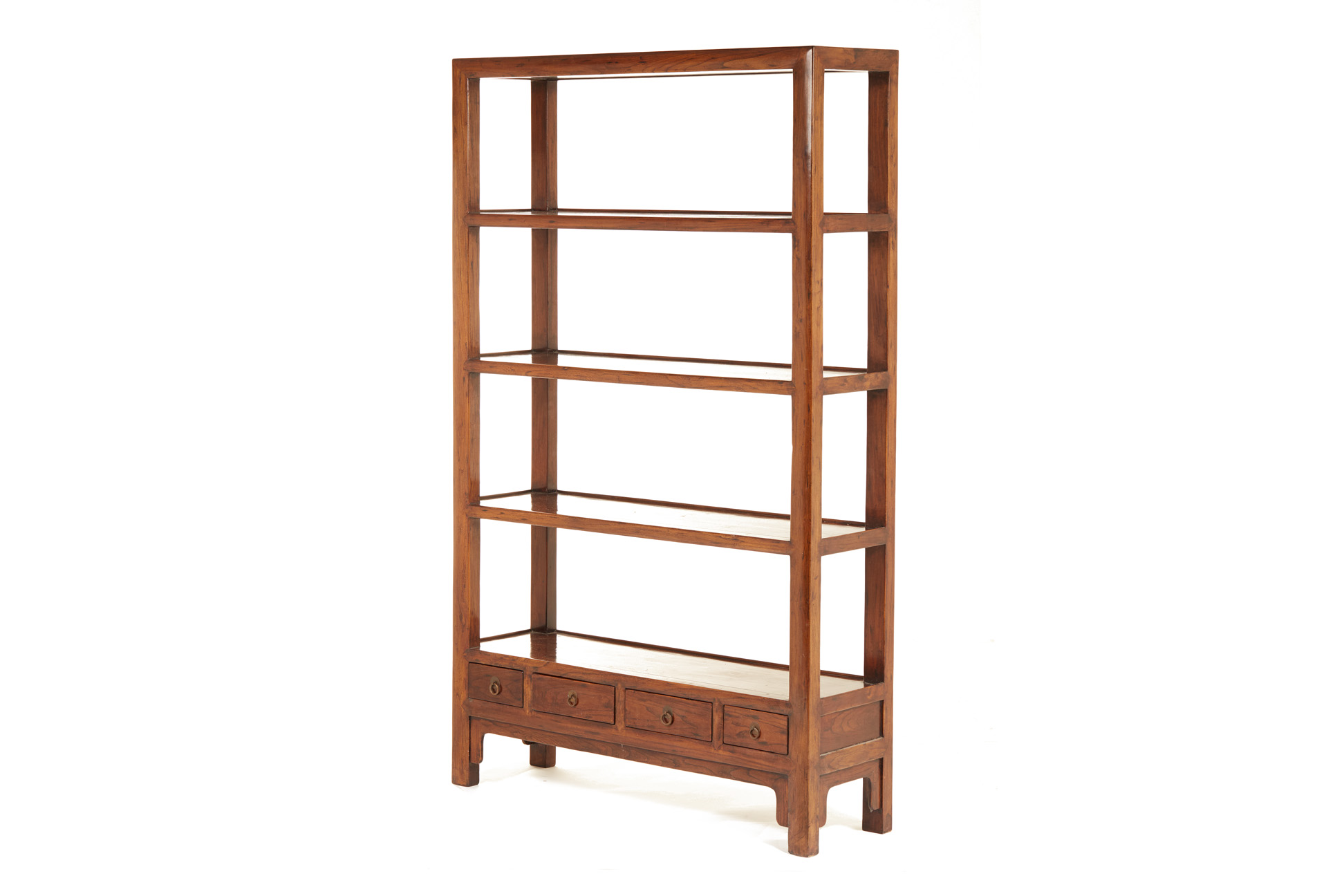 A CHINESE STYLE WOODEN SHELVING UNIT