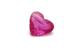 A HEART SHAPED BURMESE LOOSE RUBY