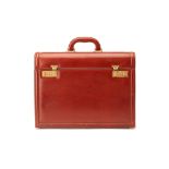 A KURT GEIGER BROWN LEATHER BRIEFCASE