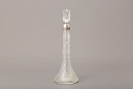 A RUSSIAN SILVER MOUNTED CUT GLASS DECANTER