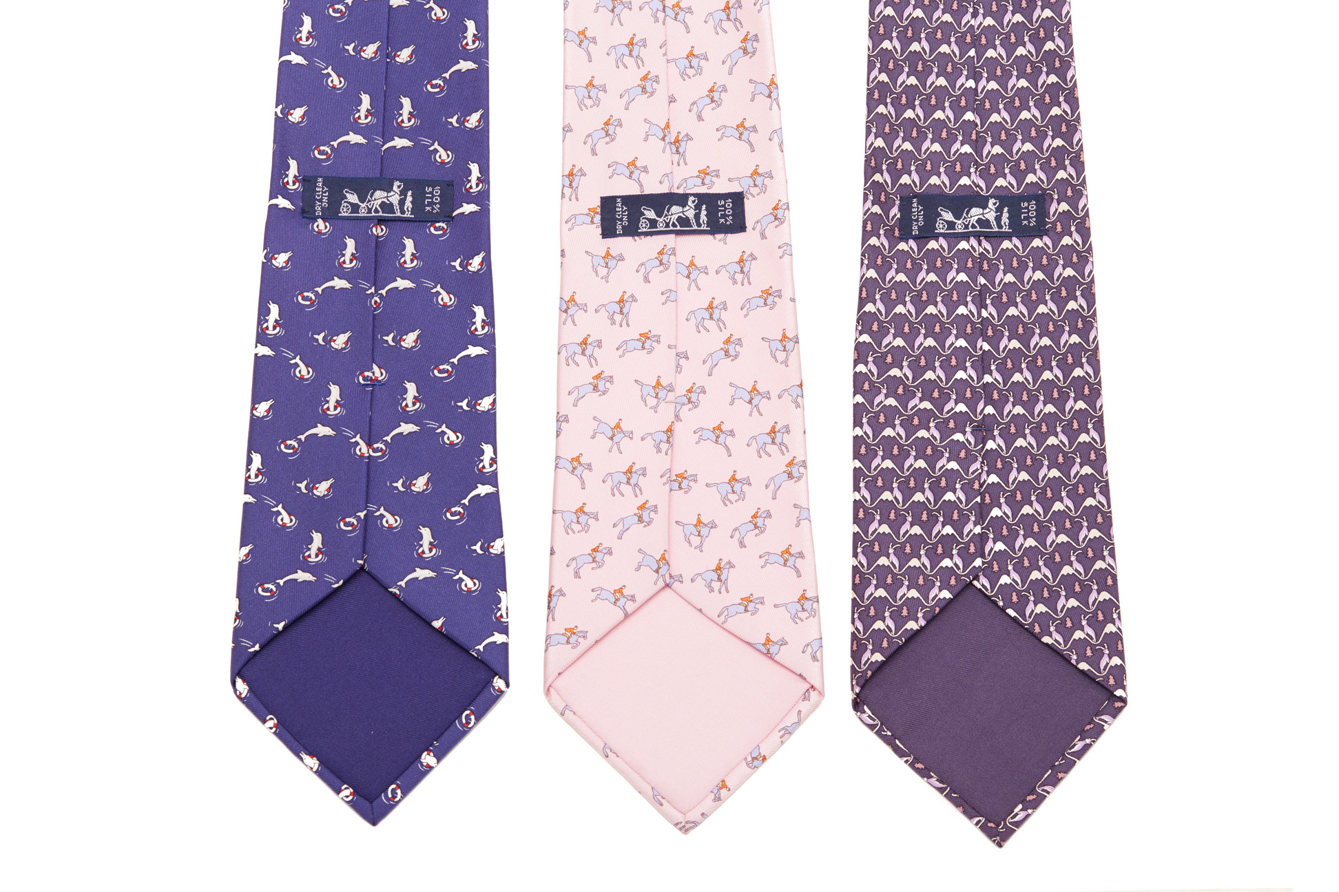 THREE HERMES ANIMAL PRINTED SILK TIES - Image 2 of 2