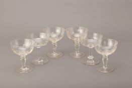 A GROUP OF SIX CHAMPAGNE COUPES