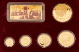 A SINGAPORE LION 5-COIN GOLD PROOF SET 1999, NO.286