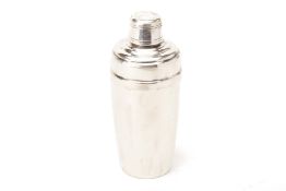 A BELGIAN SILVER PLATED COCKTAIL SHAKER