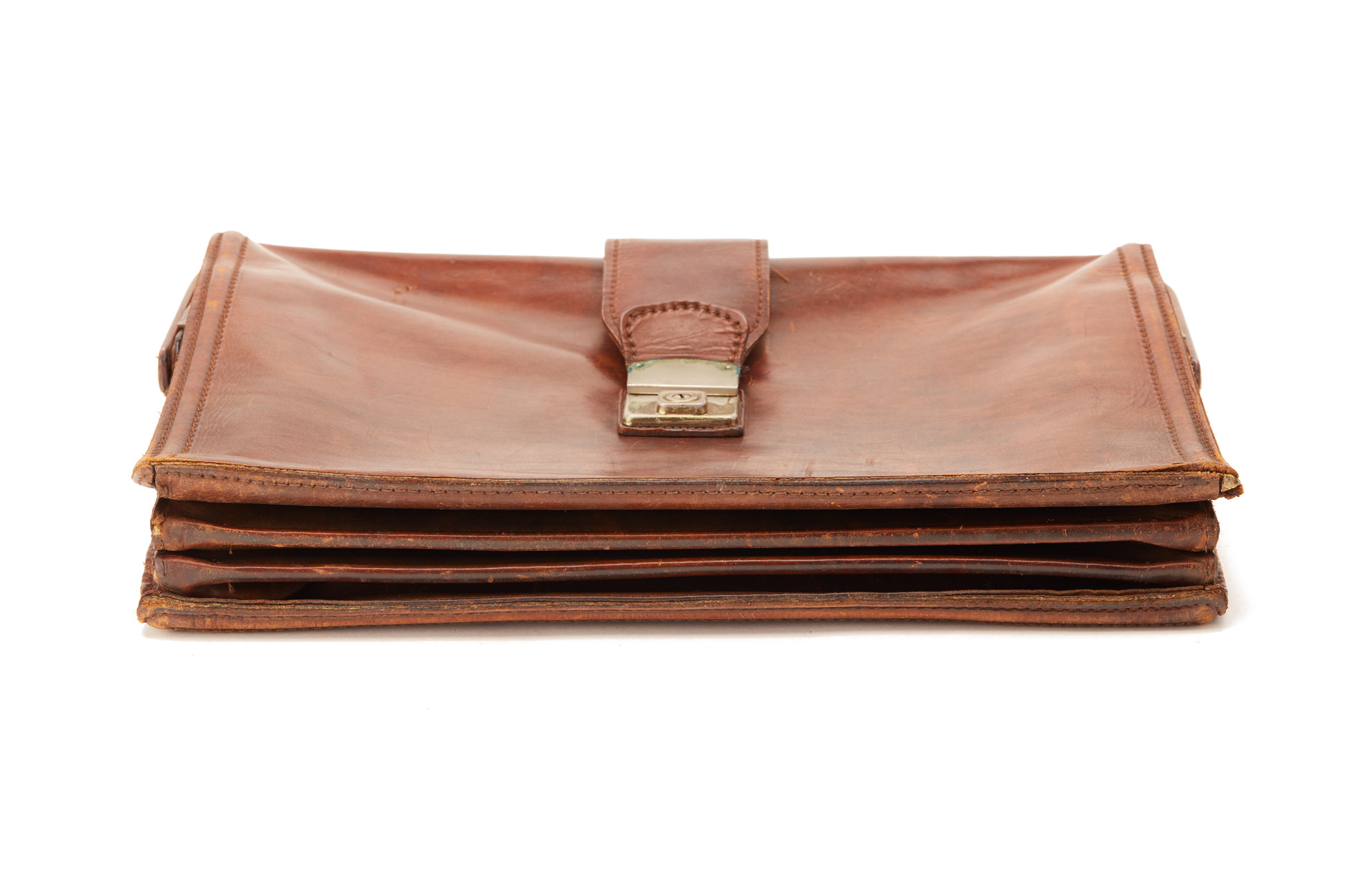 A DARK BROWN VINTAGE LEATHER BRIEFCASE - Image 5 of 5