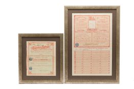 TWO PORTUGUESE AFRICAN MINING SHARE CERTIFICATES