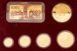 A SINGAPORE LION 5-COIN GOLD PROOF SET 1999, NO.287