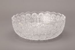 A LARGE CUT CRYSTAL BOWL