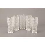 FIVE CUT GLASS HIGH BALL GLASSES