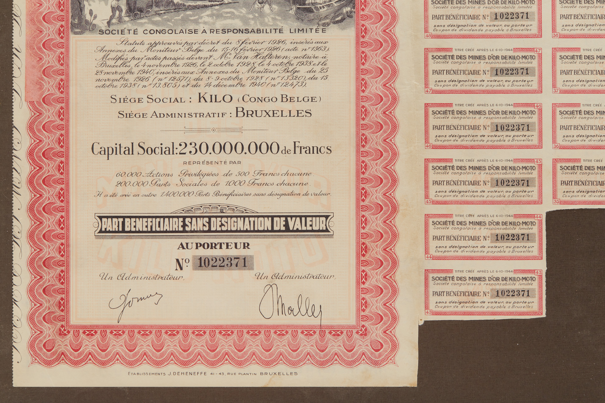 TWO BELGIAN AND FRENCH AFRICAN MINING SHARE CERTIFICATES - Image 6 of 6