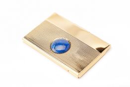 A GOLD-PLATED AND LAPIS LAZULI CARD CASE