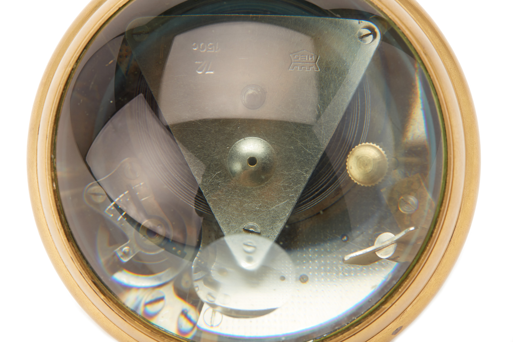 AN HES EIGHT DAY WORLD TIME SPHERICAL TABLE CLOCK - Image 3 of 3