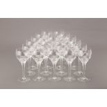 A SET OF 35 CRYSTAL WINE GLASSES