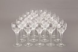 A SET OF 35 CRYSTAL WINE GLASSES