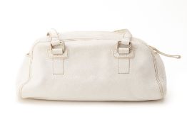 A COCCINELLE WHITE LEATHER BAG