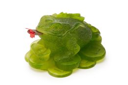 A DAUM PATE DE VERRE CHINESE LUCKY MONEY TOAD