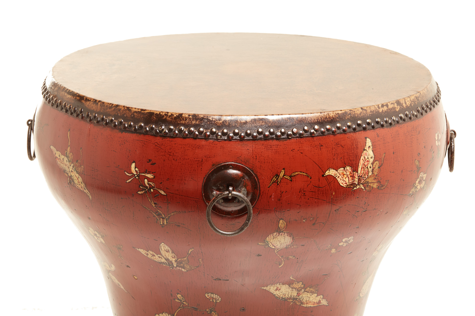 A CHINESE PAINTED DRUM SIDE TABLE - Image 2 of 6