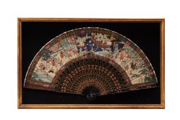 AN ORIENTAL LACQUER FAN