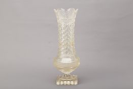 A LARGE ANTIQUE CUT GLASS VASE