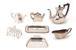 A GROUP OF SILVER PLATED ITEMS