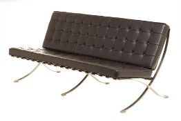 A BARCELONA STYLE BLACK SOFA