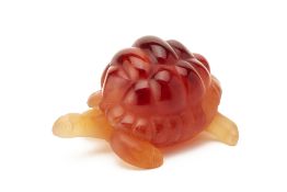 A DAUM PATE DE VERRE GLASS MODEL OF A TURTLE