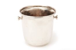 A SILVER PLATED TWIN HANDLED WINE COOLER