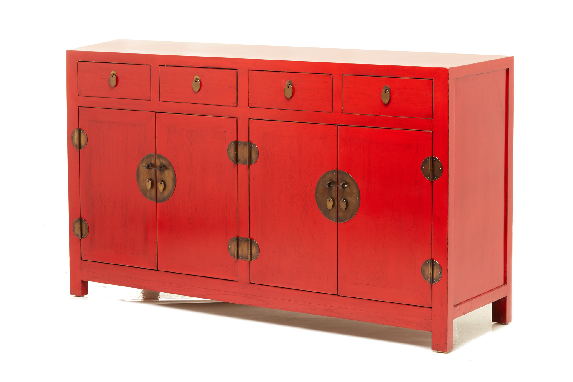 A CHINESE RED LACQUER SIDEBOARD