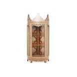 A SYRIAN MOTHER OF PEARL AND BONE INLAID DISPLAY CABINET (1)