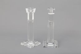 A PAIR OF LARGE WATERFORD CRYSTAL CANDLESTICKS