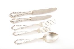 A SERVICE OF SILVER PLATED FLATWARE FOR SIX