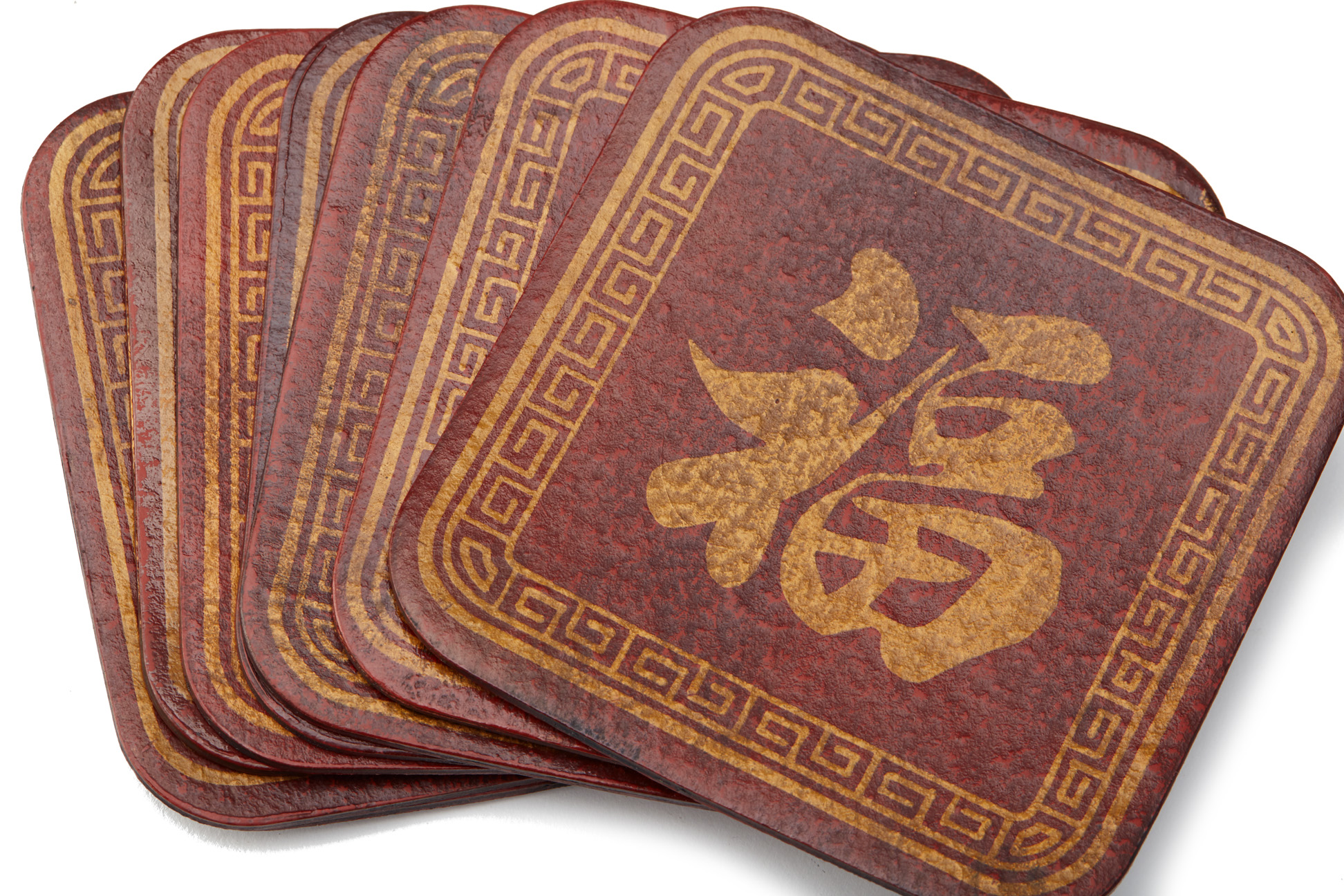 TWO SETS OF CHINESE COASTERS AND A TISSUE BOX - Image 3 of 6