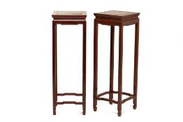 A PAIR OF ROSEWOOD JARDINIERE STANDS