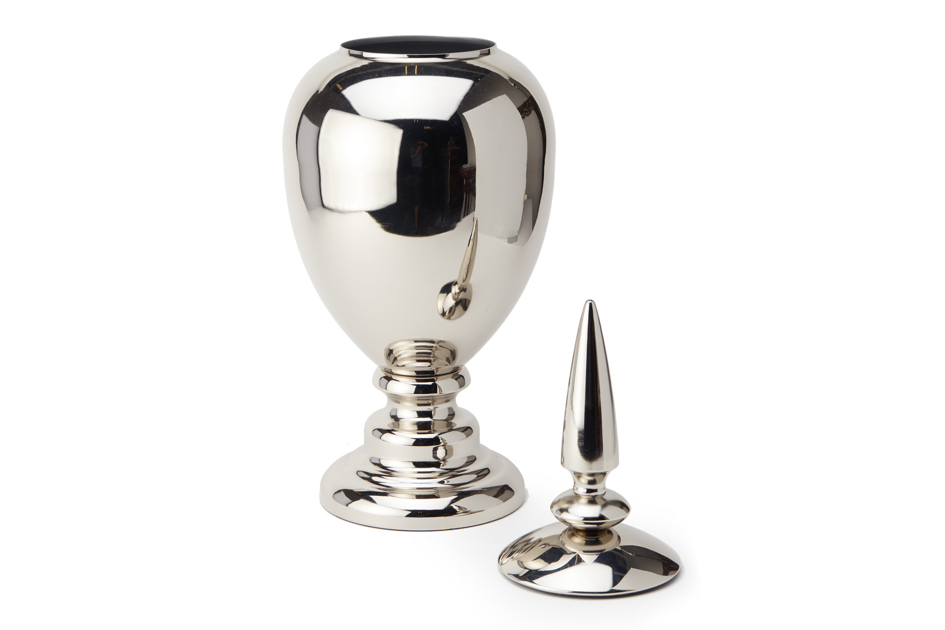 A MIRRORED PEDESTAL JAR AND COVER - Image 2 of 2