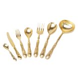 A SERVICE OF GILT PLATED FLATWARE FOR 12