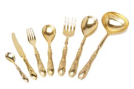 A SERVICE OF GILT PLATED FLATWARE FOR 12