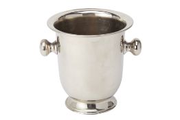 A SILVER PLATED TWIN HANDLED WINE COOLER