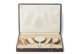 A CONTINENTAL SILVER DRESSING TABLE SET